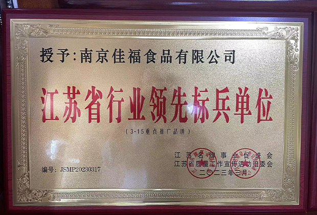 江蘇省行業領先標兵單位